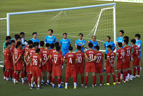 Vietnam's national football team before leaving for Saudi Arabia (Source: VFF)
