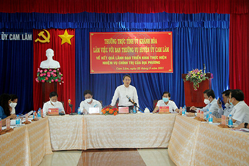 Ông Nguyễn Hải Ninh phát biểu kết luận tại buổi làm việc 