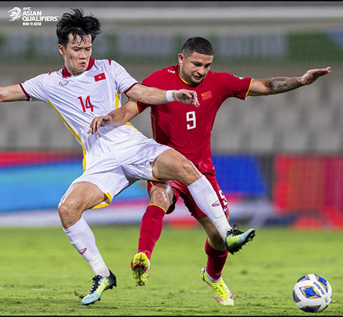 Trận đấu giữa tuyển Việt Nam gặp Trung Quốc (nguồn: AFC)