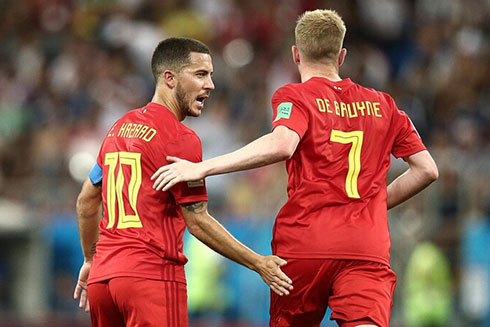 Eden Hazard và Kevin De Bruyne, 2 cái tên đại diện cho thế hệ vàng của đội tuyển Bỉ.