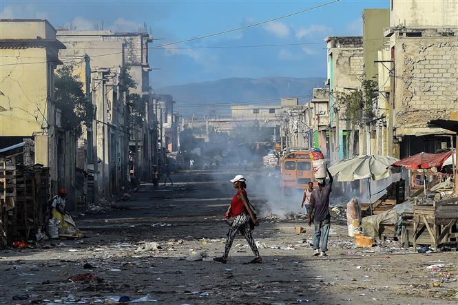 Một tuyến đường ở thủ đô Port-au-Prince, Haiti