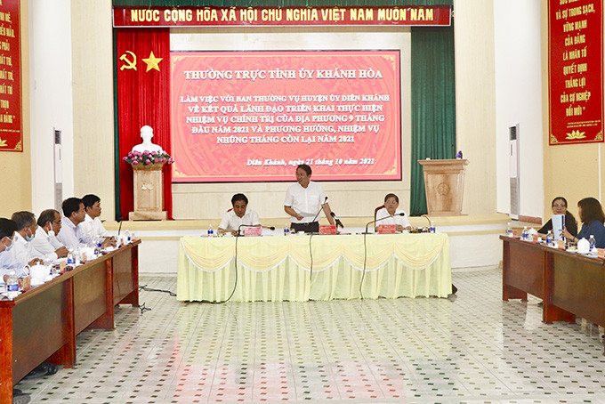 Ông Nguyễn Hải Ninh phát biểu tại buổi làm việc.