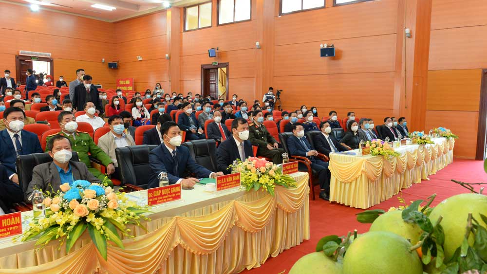 Các đại biểu dự hội nghị tại điểm cầu Bắc Giang.