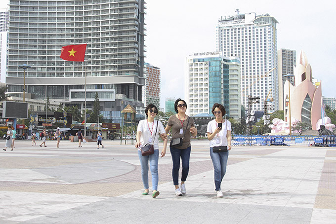 Korean tourists in Nha Trang in January, 2020
