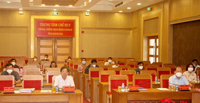 Quang cảnh cuộc họp tại điểm cầu Khánh Hòa