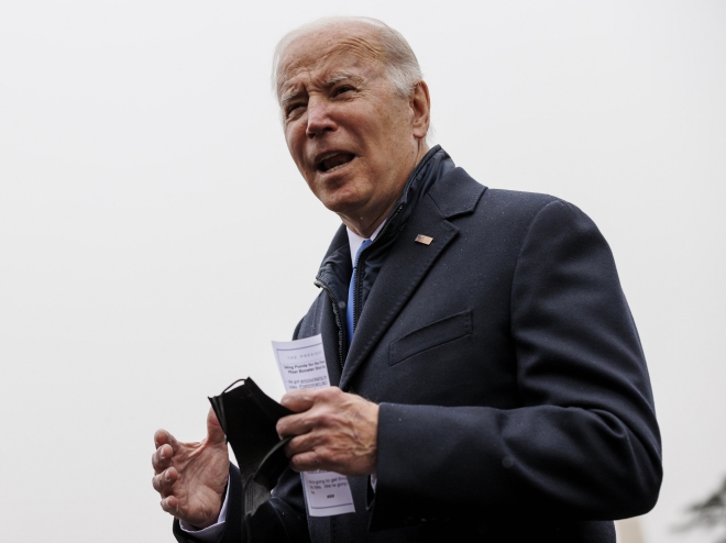 Tổng thống Mỹ Joe Biden phát biểu với báo giới tại Nhà Trắng ngày 8/12/2021. Ảnh: THX/ TTXVN