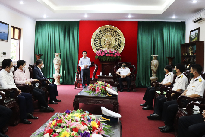 Ông Võ Văn Thưởng - Ủy viên Bộ Chính trị, Thường trực Ban Bí thư thăm và làm việc với Bộ Tư lệnh Vùng 4 Hải quân