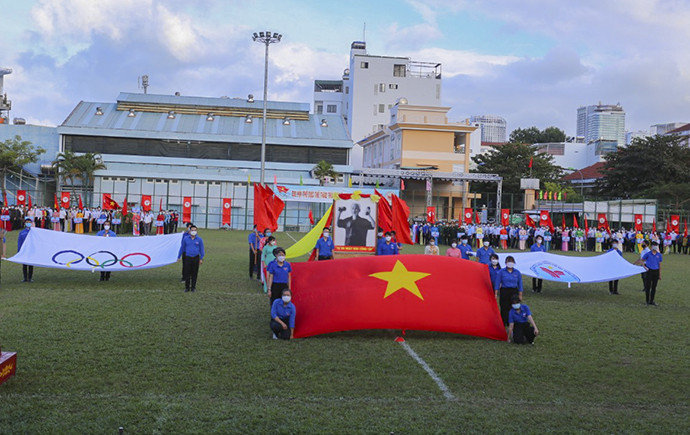 Quang cảnh khai mạc Đại hội Thể dục thể thao TP. Nha Trang lần IX-2021.