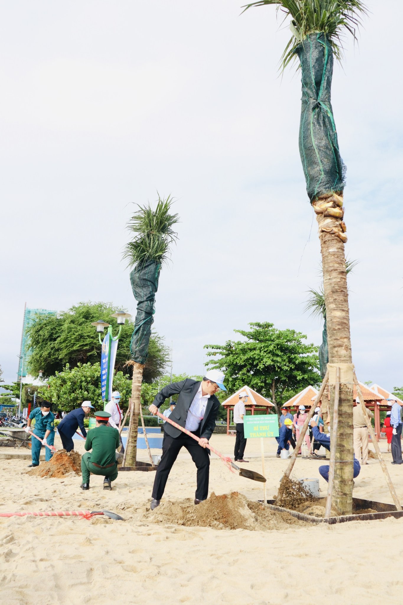 Bí thư Thành ủy Nha Trang Hồ Văn Mừng tham gia trồng cây