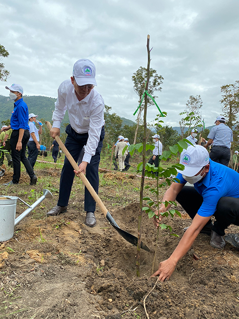 Chủ tịch UBND tỉnh Nguyễn Tấn Tuân trồng cây xanh