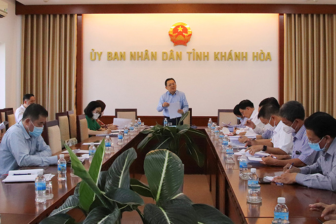 Ông Lê Hữu Hoàng phát biểu tại cuộc họp.