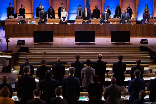 Quang cảnh phiên họp bất thường Hội đồng chấp hành UNESCO, ngày 15-16/3 tại thủ đô Paris. (Ảnh: UNESCO/TTXVN)