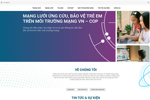 Giao diện website mạng lưới tại địa chỉ http://vn-cop.vn (VN-COP). 