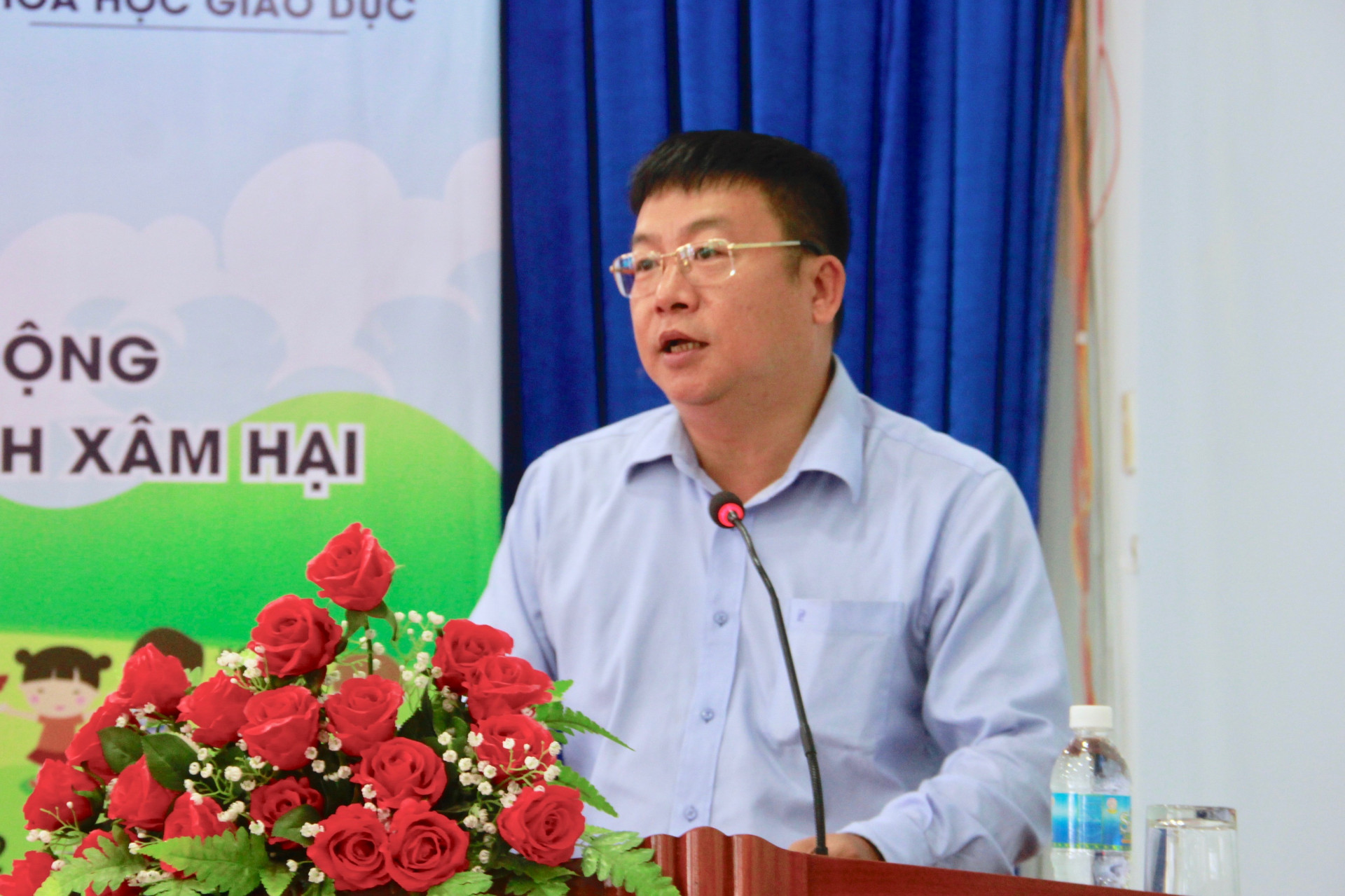 Ông Võ Hoàn Hải - Giám đốc Sở Giáo dục và Đào tạo tỉnh Khánh Hòa phát biểu khai mạc lớp tập huấn.