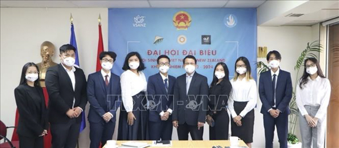 Ra mắt Ban Chấp hành Hội Sinh viên Việt Nam tại New Zealand, khóa I, nhiệm kỳ 2022-2024. Ảnh: TTXVN phát