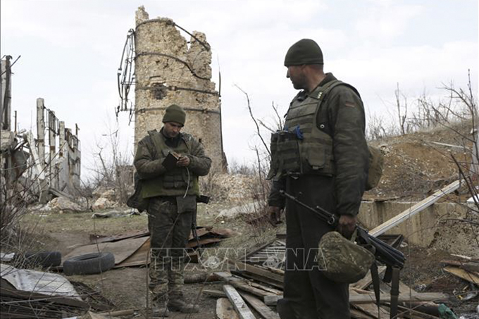 Binh sĩ Ukraine tại khu vực Donetsk ở miền đông Ukraine ngày 30/3/2019. Ảnh: AFP/ TTXVN
