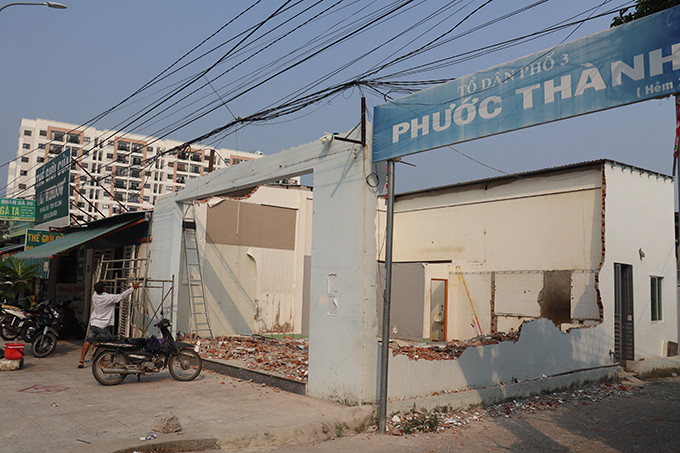 Một công trình cạnh Tổ dân phố 3 Phước Thành bị cưỡng chế 