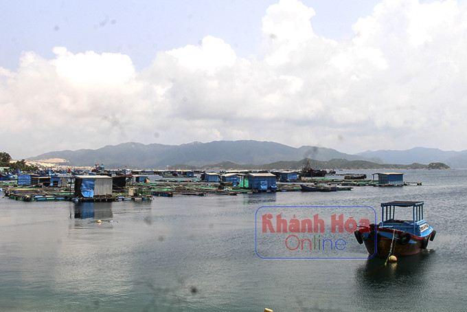 Ven bờ biển thôn Đầm Môn (xã Vạn Thạnh) có rất nhiều bè nuôi thủy sản của người dân  địa phương và người dân từ Phú Yên đến nuôi.