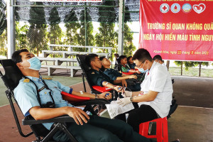 Trường Sĩ quan Không quân: Hơn 400 cán bộ, chiến sĩ, học viên tham gia hiến máu tình nguyện