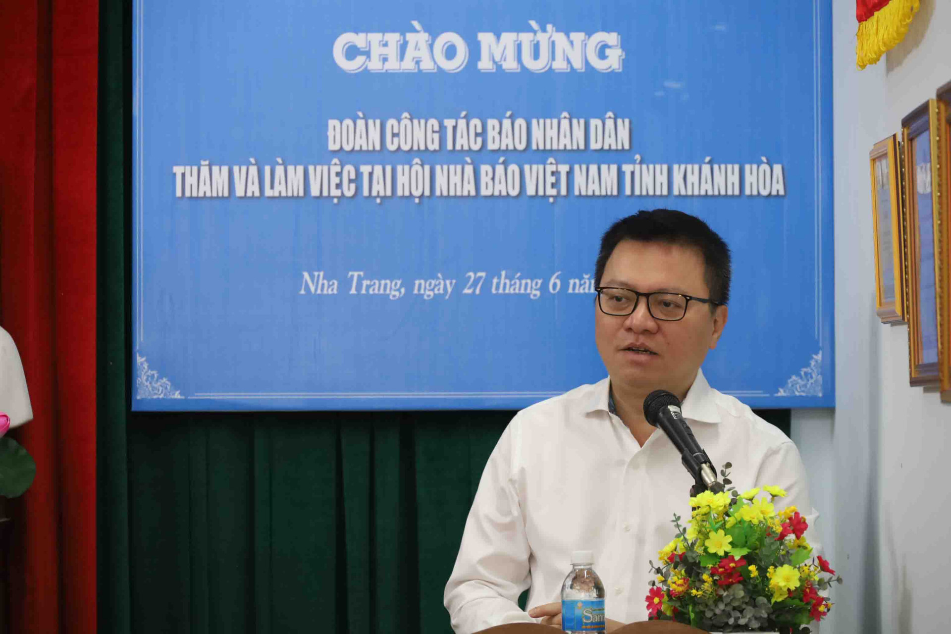 Ông Lê Quốc Minh phát biểu tại buổi làm việc. 