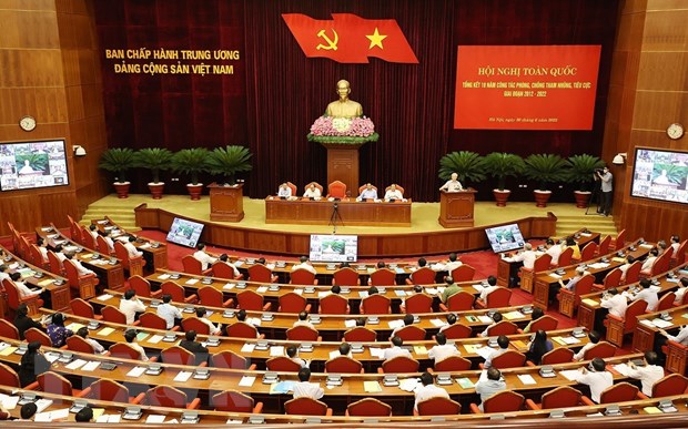 Tổng Bí thư Nguyễn Phú Trọng phát biểu kết luận hội nghị.