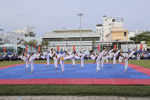 Taekwondo performance of martial art clubs in Nha Trang