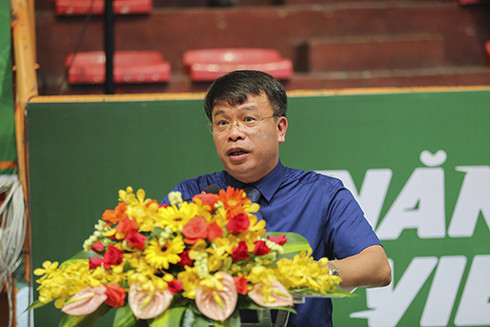 Ông Nguyễn Phan Khuê-Tổng Biên tập Báo Thiếu niên Tiền phong và Nhi đồng, Trưởng Ban tổ chức giải phát biểu khai mạc.