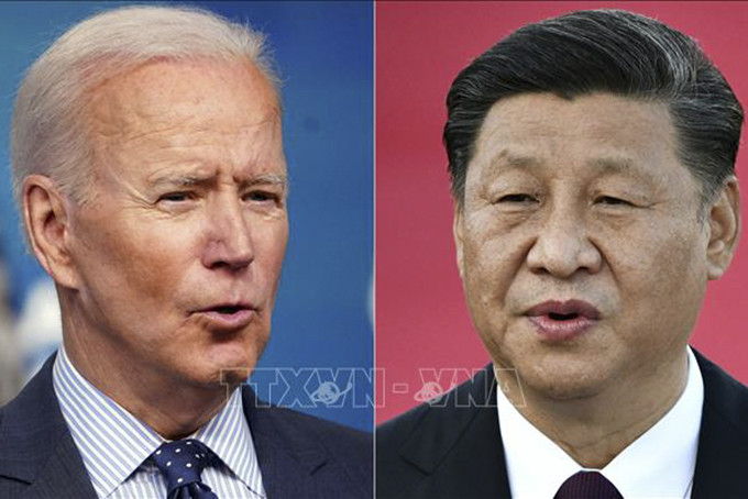 Chủ tịch Trung Quốc Tập Cận Bình (phải) và Tổng thống Mỹ Joe Biden. Ảnh: AFP/TTXVN