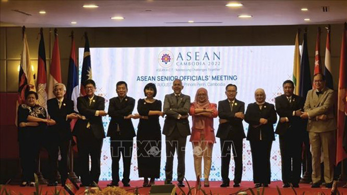 Lãnh đạo đoàn SOM các nước ASEAN tại Hội nghị. Ảnh: TTXVN phát
