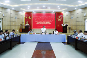 Thường trực Tỉnh ủy Khánh Hòa làm việc với Ban Thường vụ Thị ủy Ninh Hòa và Huyện ủy Vạn Ninh