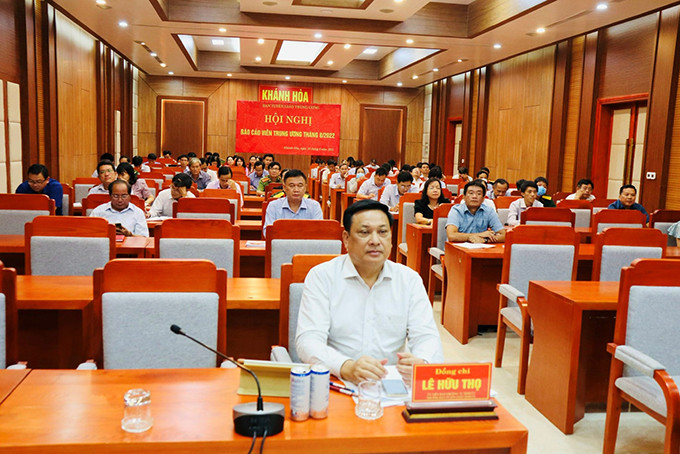 Lê Hữu Thọ, Trưởng Ban Tuyên giáo Tỉnh ủy chủ trì hội nghị tại điểm cầu Khánh Hòa