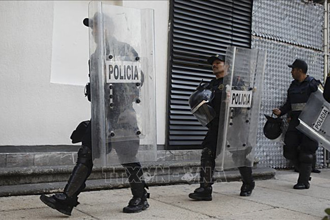Cảnh sát chống bạo động Mexico tại Mexico City. Ảnh minh họa: AFP/TTXVN