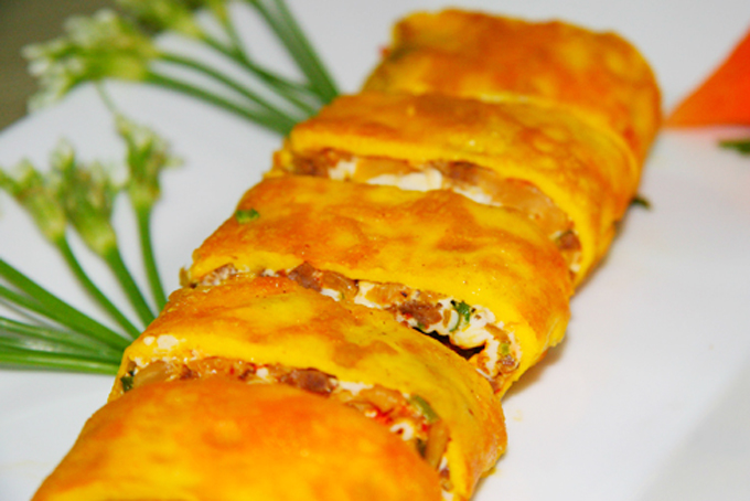 Lạ miệng trứng cuộn kim chi