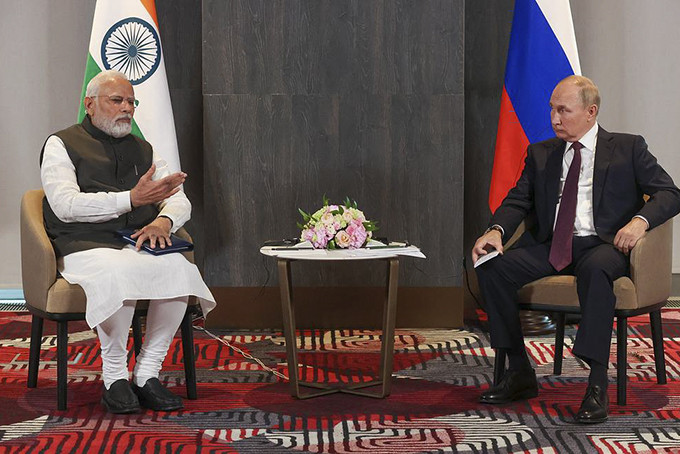Thủ tướng Ấn Độ Narendra Modi và Tổng thống Nga Vladimir Putin. Ảnh: TASS
