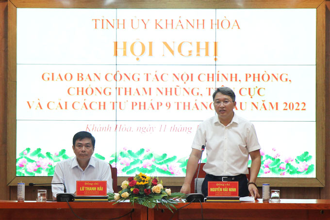 Ông Nguyễn Hải Ninh phát biểu chỉ đạo.