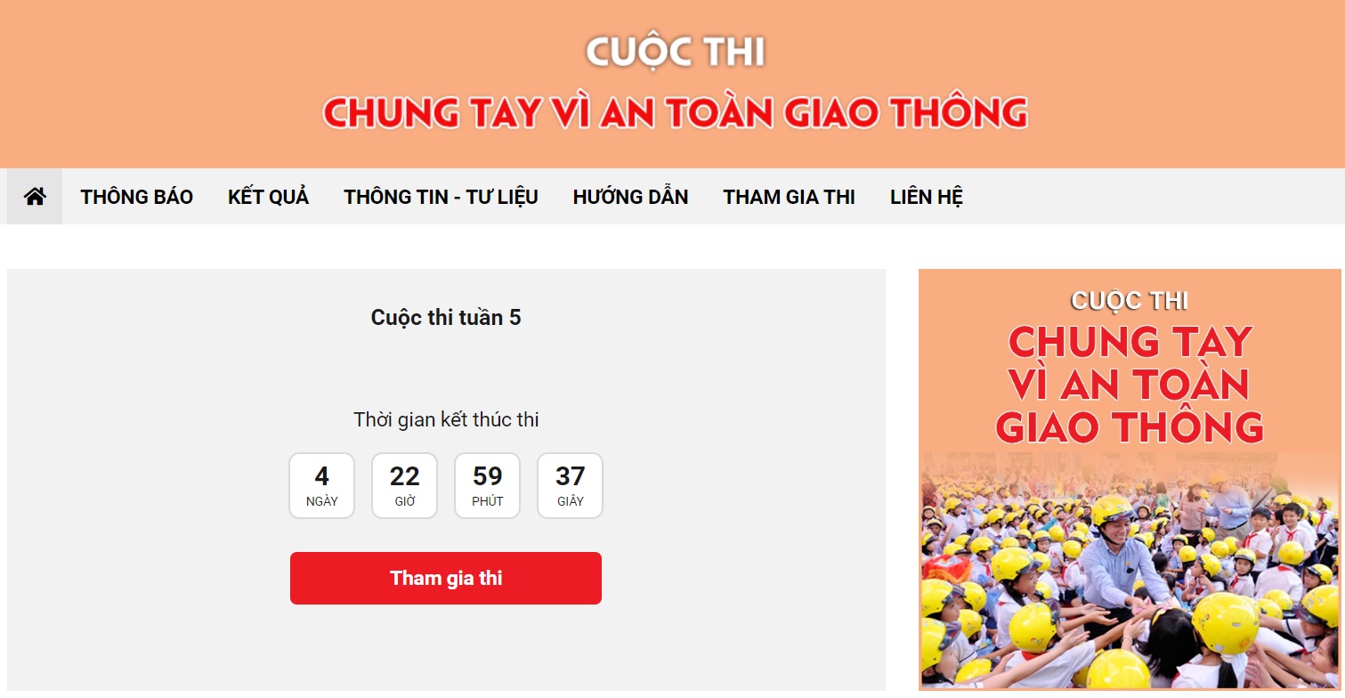 Tuần 5 của Cuộc thi hiện đang diễn ra và sẽ kết thúc vào 09h00 ngày thứ Hai tuần tới, ngày 21/11/2022. (Ảnh chụp màn hình giao diện Cuộc thi)