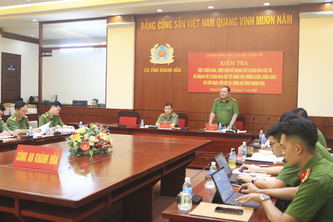 Đoàn công tác của Bộ Công an kiểm tra việc tổng rà soát an toàn về phòng cháy chữa cháy tại Khánh Hòa