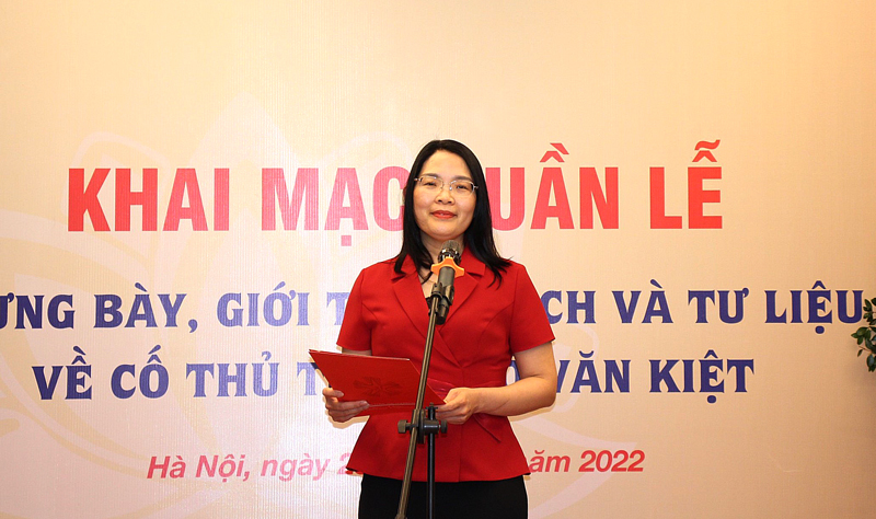 Phó Giám đốc - Phó Tổng Biên tập Nhà Xuất bản Chính trị quốc gia Sự thật Nguyễn Hoài Anh phát biểu.