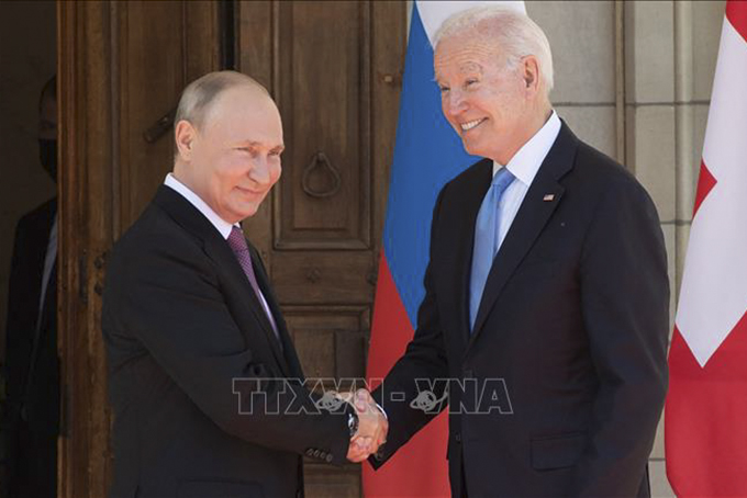 Tổng thống Nga Vladimir Putin (trái) và Tổng thống Mỹ Joe Biden. Ảnh tư liệu: AFP/TTXVN