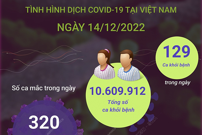 Ngày 14/12: Có 320 ca COVID-19 mới, 129 F0 khỏi bệnh