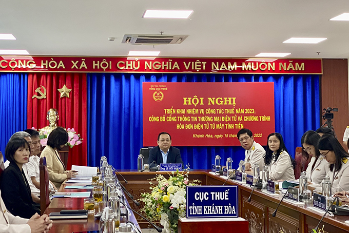 Quang cảnh hội nghị tại điểm cầu Khánh Hòa.