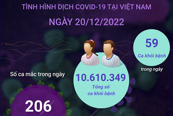Ngày 20/12: Có 206 ca COVID-19 mới, 59 F0 khỏi bệnh