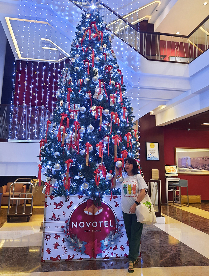 Decorated Christmas tree at Novotel Nha Trang