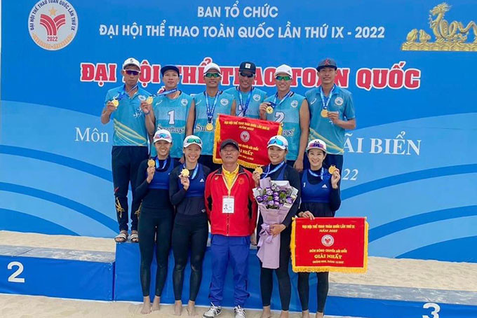 Khanh Hoa beach volleyball athletes win golds in men’s and women’s event