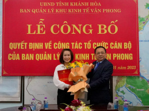 Bà Vương Thị Lệ Huyền giữ chức vụ Phó Trưởng Ban Quản lý Khu kinh tế Vân Phong