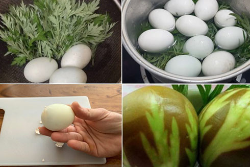 Trứng luộc ngải cứu là món nhanh, dễ làm và tốt cho sức khỏe. Ảnh minh họa