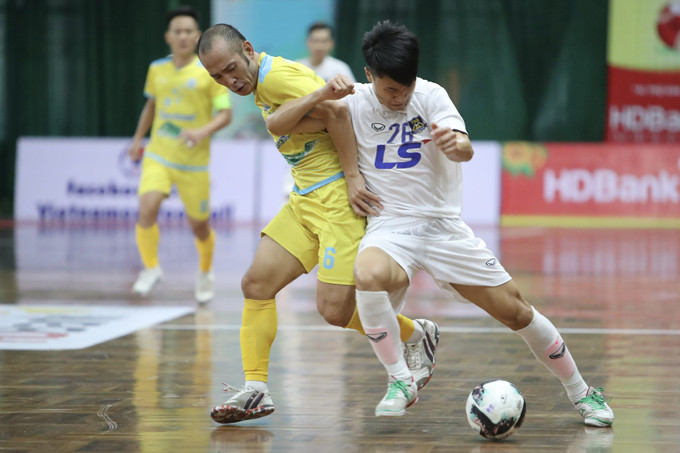 Trận đấu giữa Sanvinest Khánh Hòa gặp Thái Sơn Bắc mùa giải 2022. Nguồn: BTC
