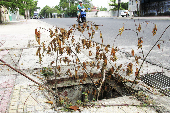 Nhiều hố ga không có nắp đậy