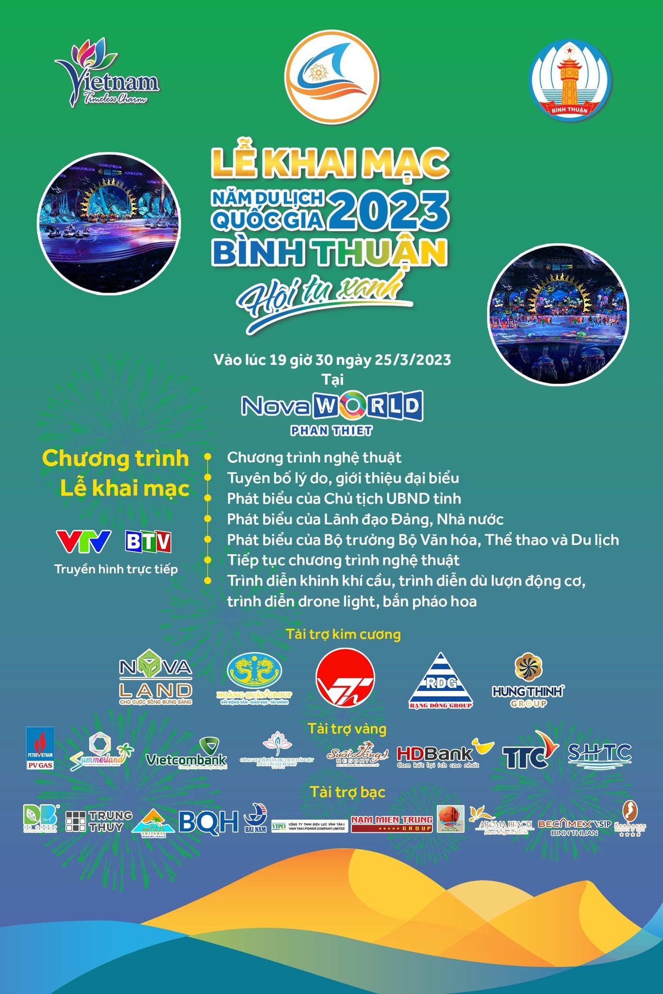 Chương trình lễ khai mạc Năm Du lịch quốc gia 2023 - Bình Thuận - Hội tụ xanh