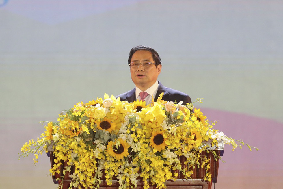 Thủ tướng Chính phủ Phạm Minh Chính phát biểu tại lễ kỷ niệm. 